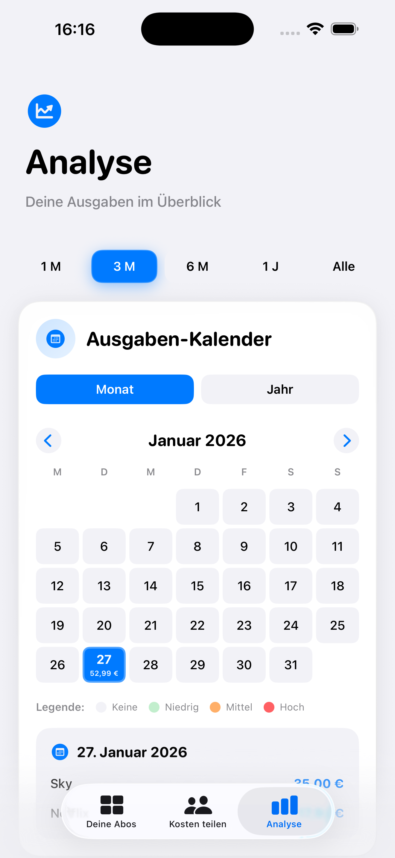Screenshot Statistik